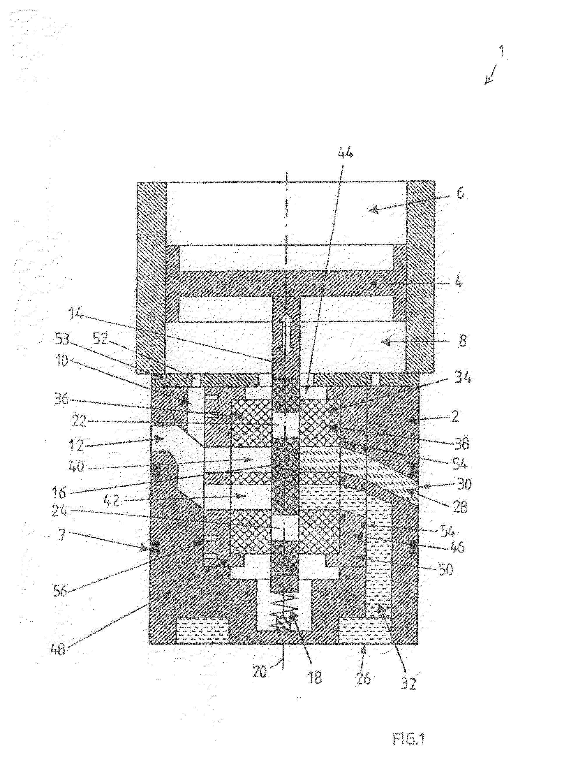 Pilot-controlled valve having a ceramic control piston