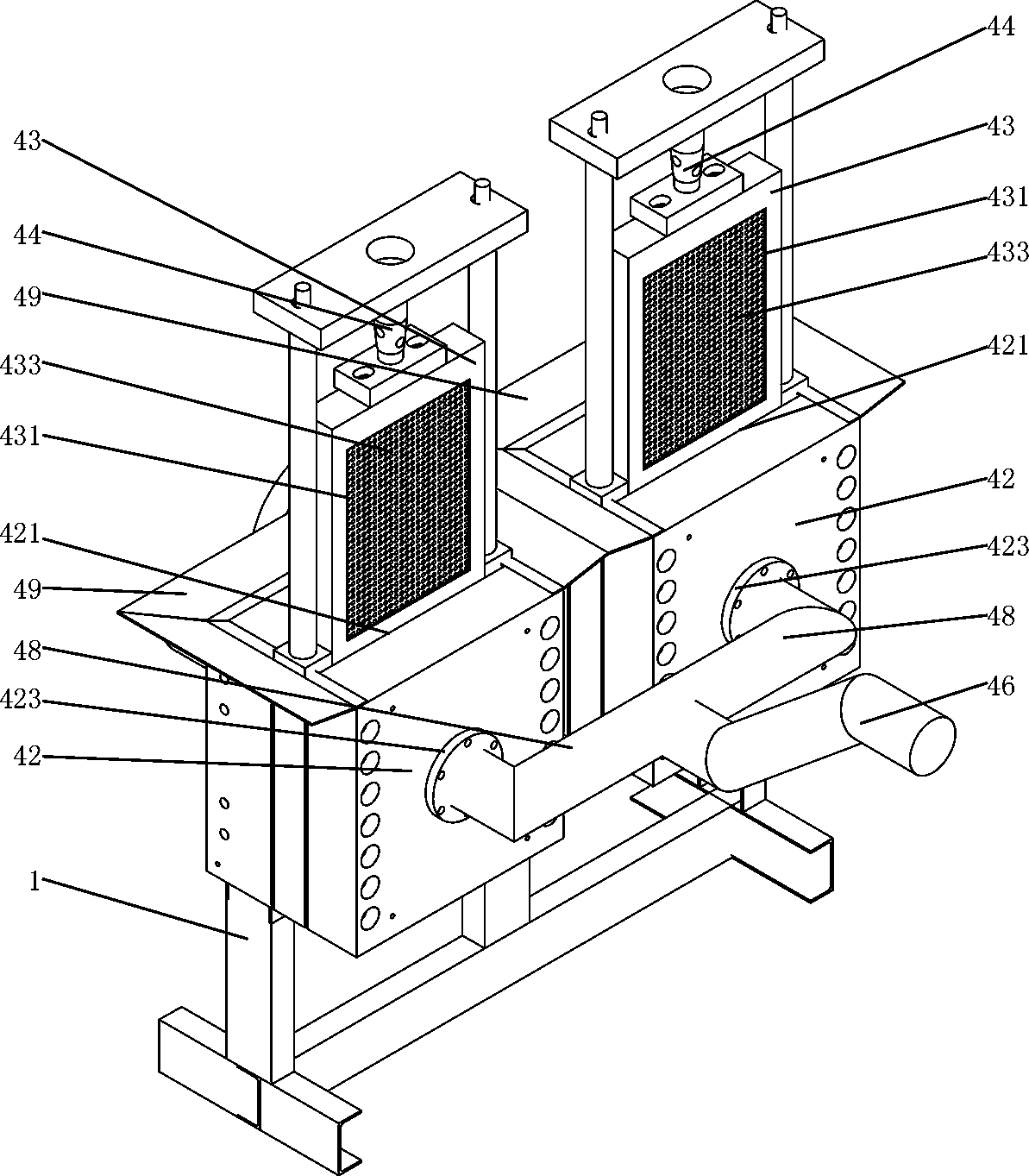 Plastic extruding and pelleting unit