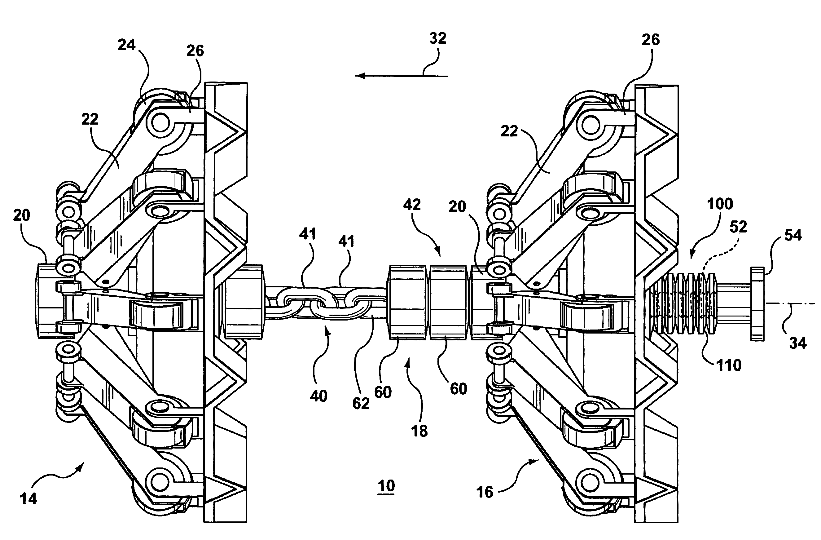 Device for moving a pig through a conduit, such as a pipeline