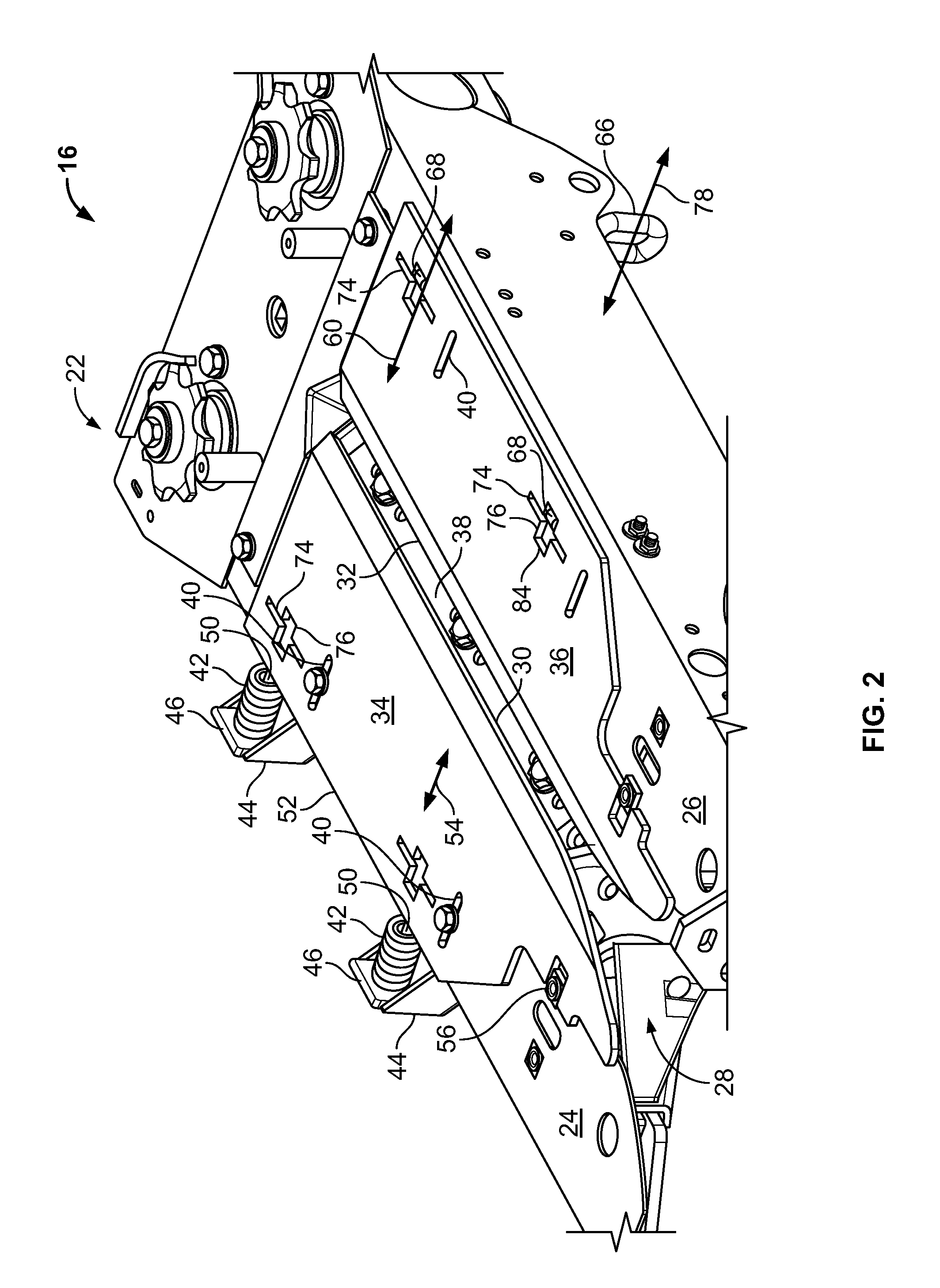 Corn head stripper plate adjusting mechanism