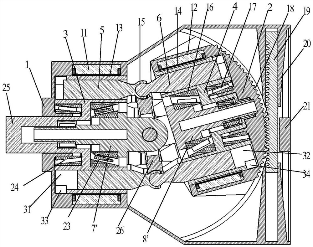 Double rotor bidirectional variable displacement pump or motor