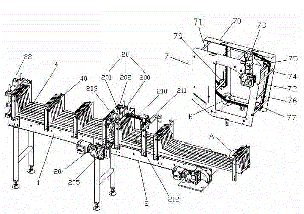 Automatic box dividing mechanism of wine bottle box filling machine