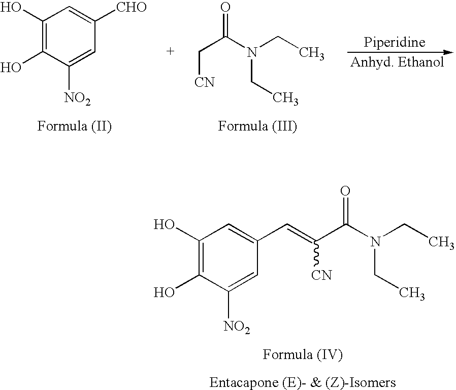 Efficient method for the manufacture of (E) -Entacapone polymorphic Form A