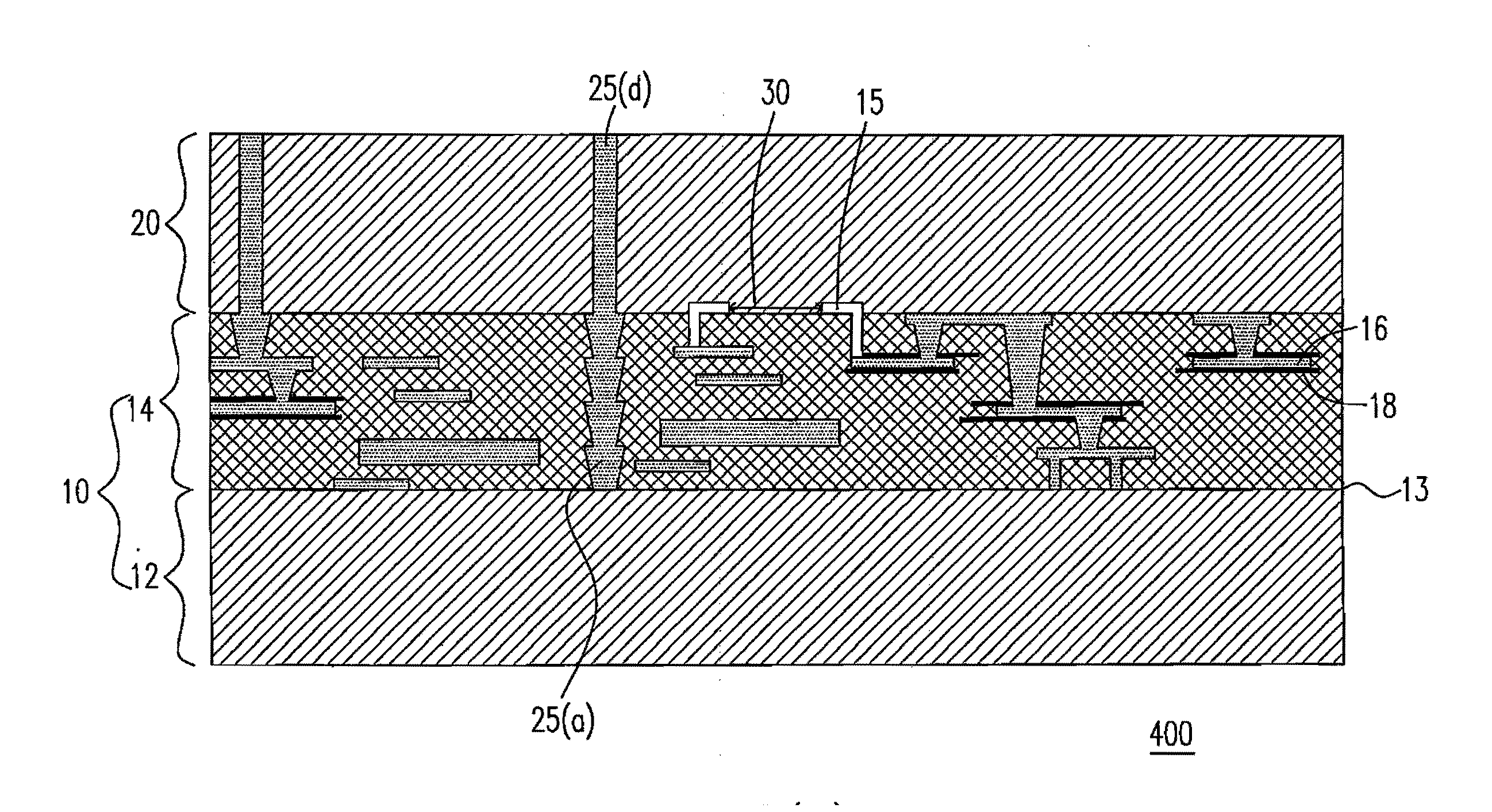 Wafer-to-wafer stack with supporting pedestal