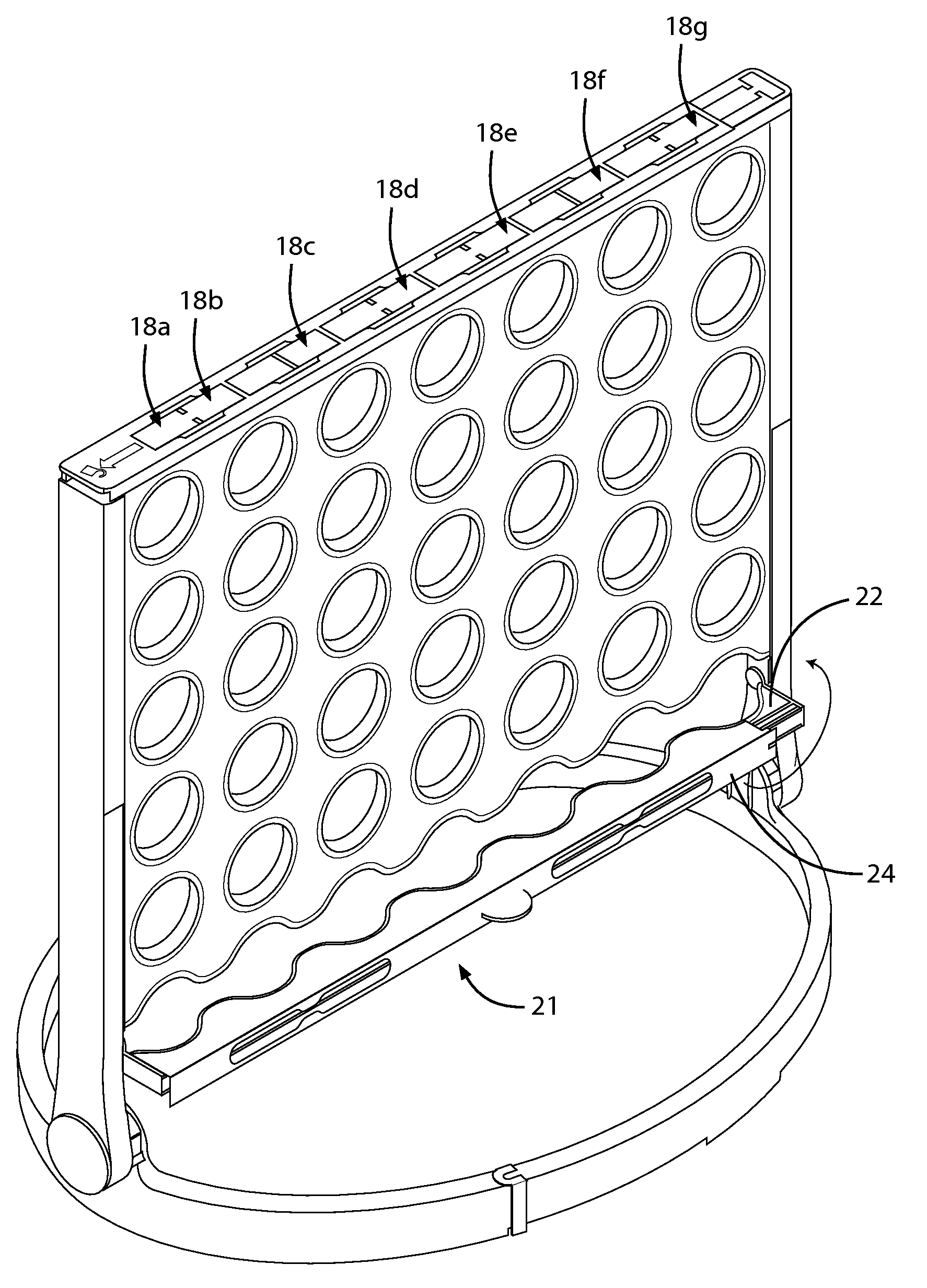 Strategic pattern building board game with ejecting feature