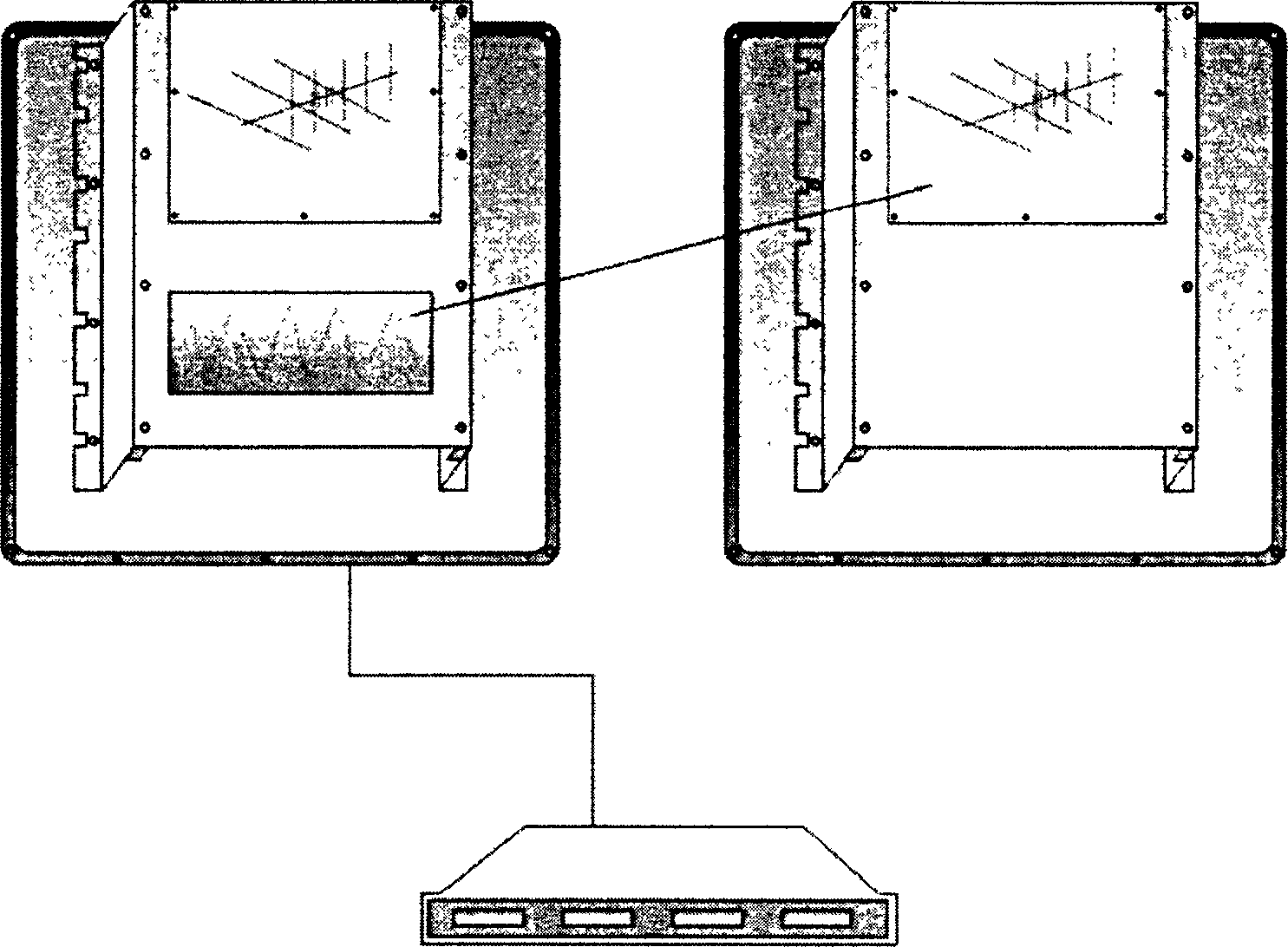 Double communication area electronic non-parking charging lane system and method f realizing same thereof