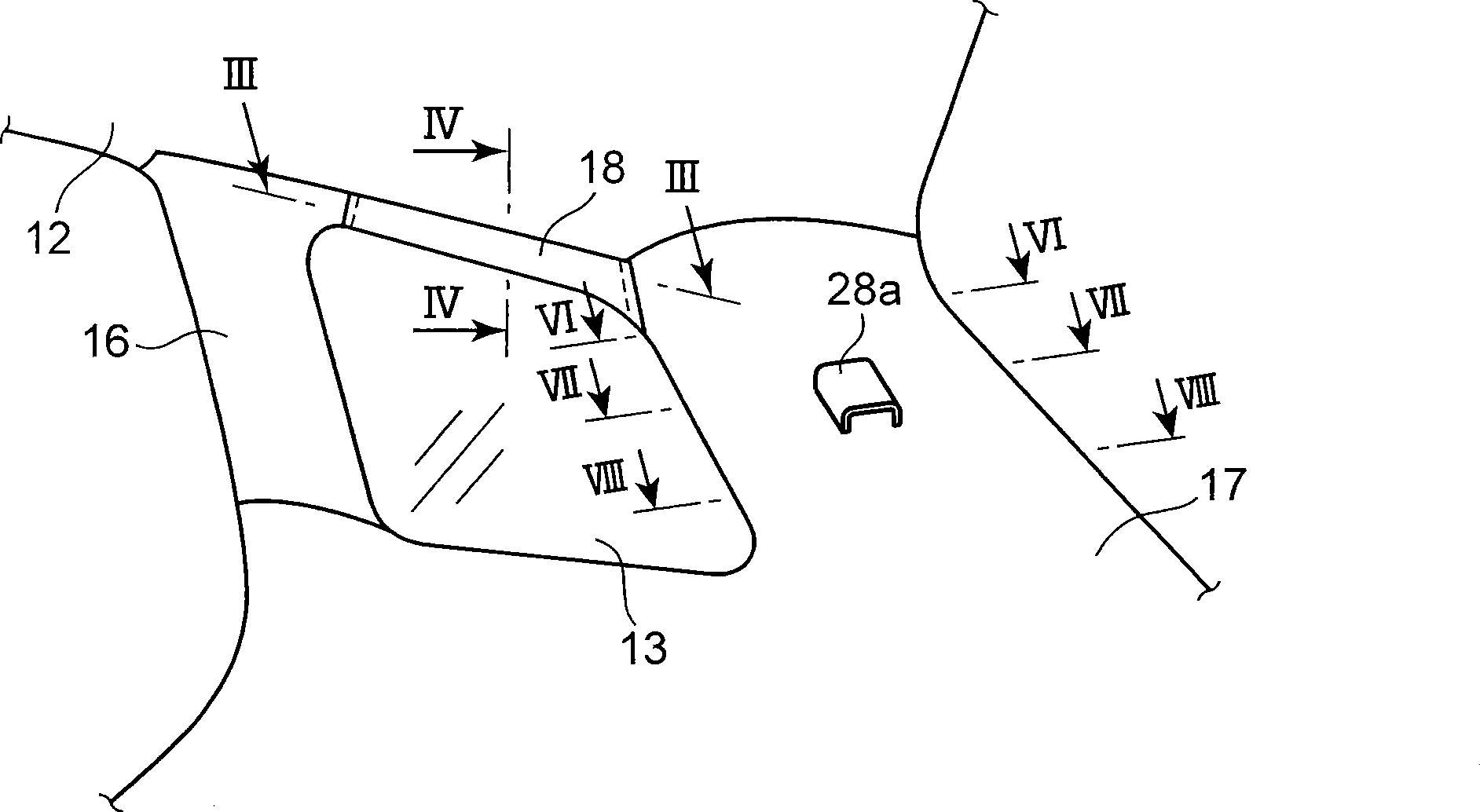 Vehicle rear structure provided with curtain air bag device