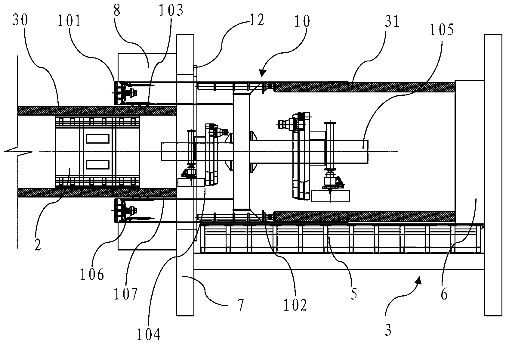 Construction method for old tunnel segment detaching and tunnel expanding and tunnel expanding machine