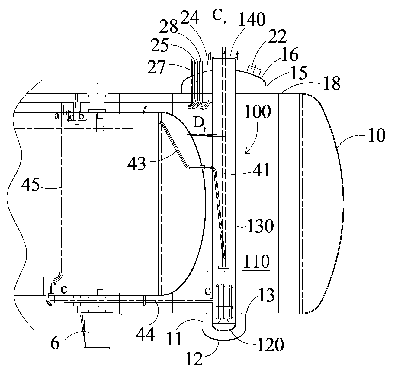 Horizontal double-layer buried storage tank