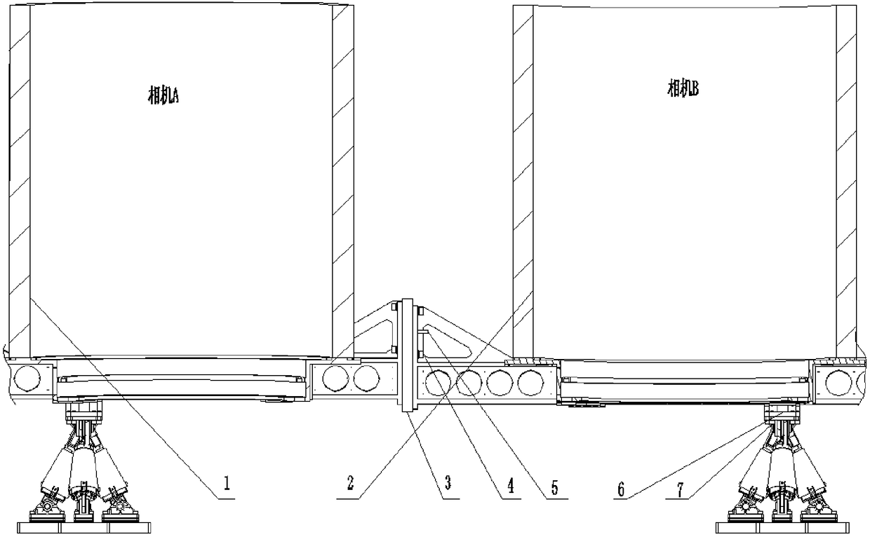 Coaxial optical dual-camera splicing structure