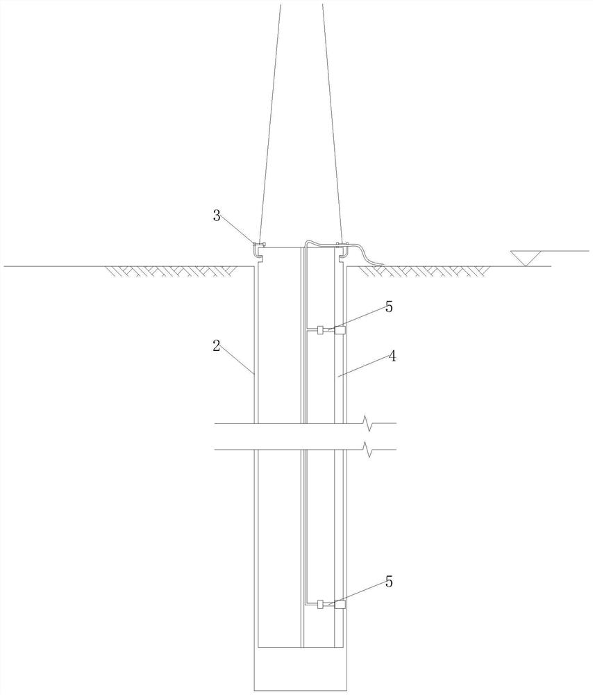 Improvement method for mounting process of long pile casing of cast-in-situ bored pile