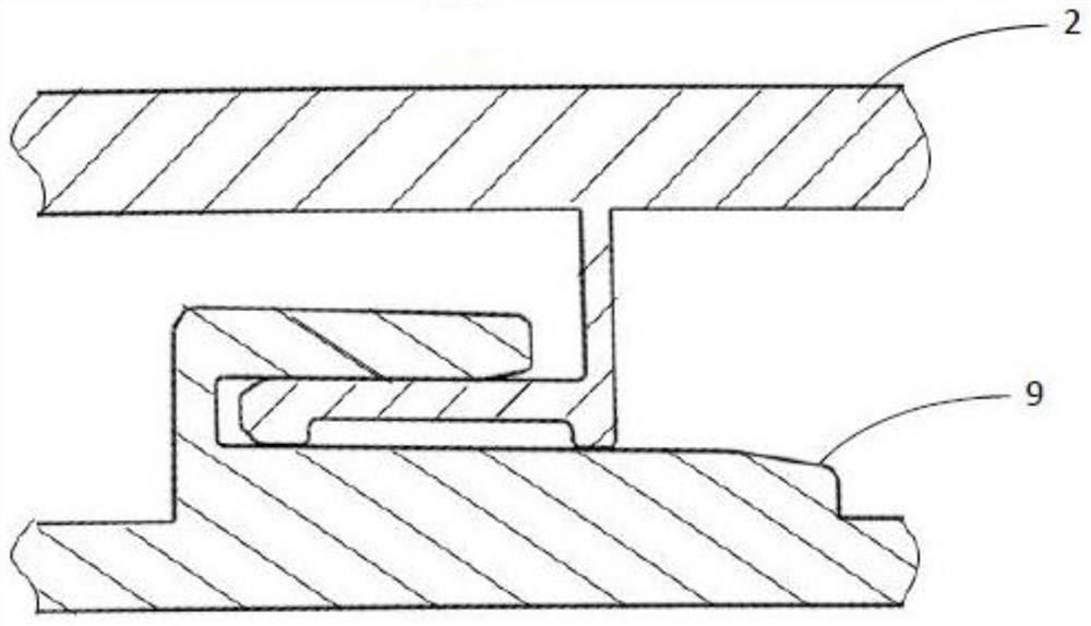 A charging port cover with a four-link automatic opening and closing mechanism