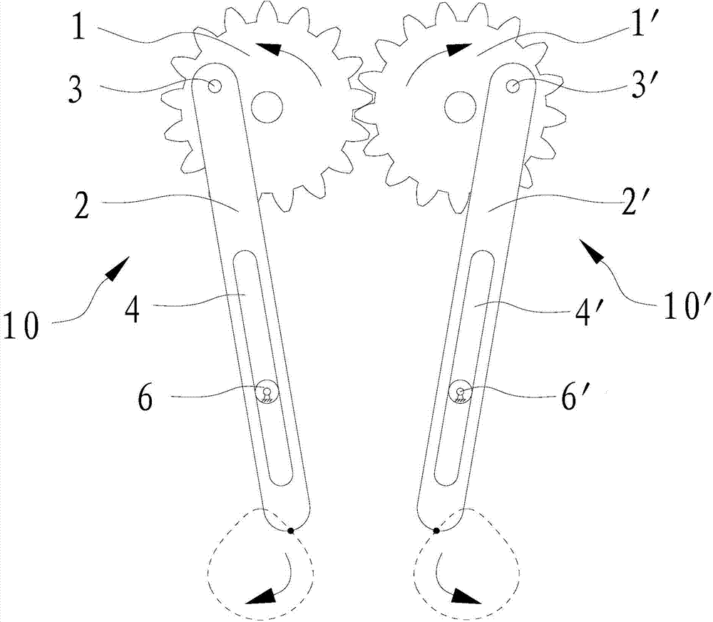 Two-hand rubbing simulation mechanism