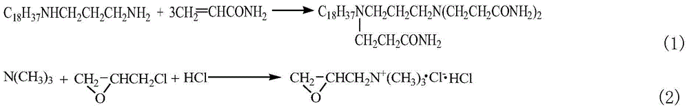 A kind of polycation amide type asphalt emulsifier and preparation method thereof