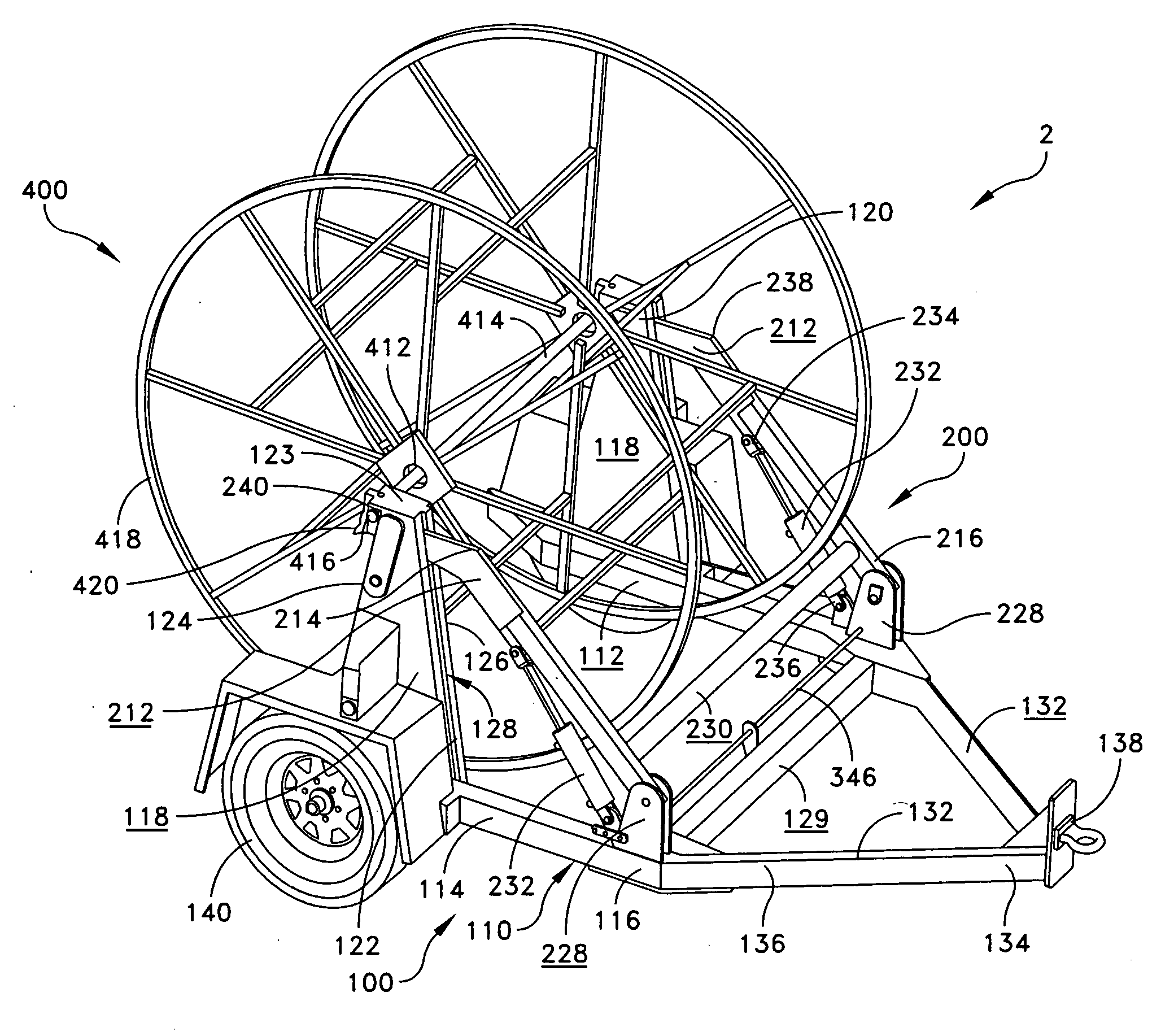 Cable reel trailer