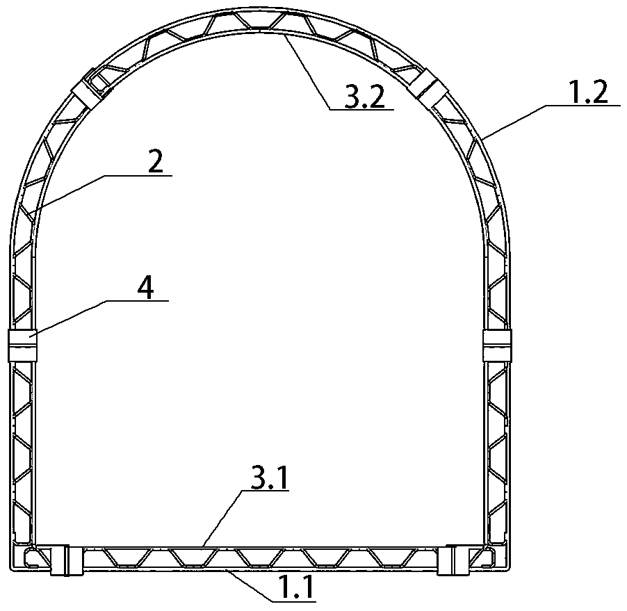 3D printed steel fiber reinforced concrete tunnel preliminary support grating arch frame and construction method thereof