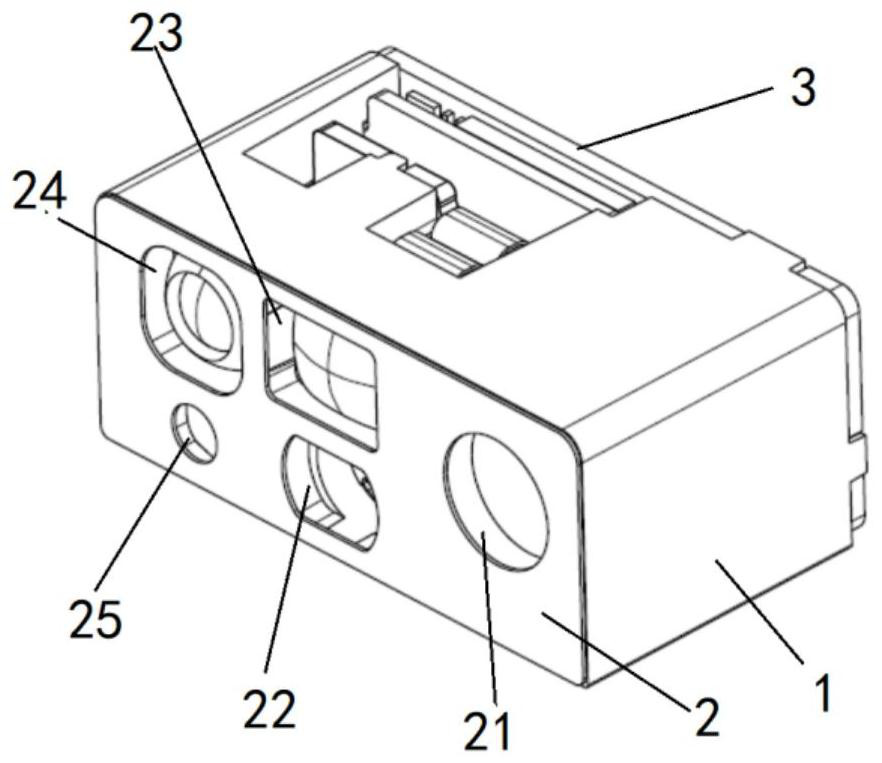 Double-camera bar code reading module with focusing window and bar code reading method