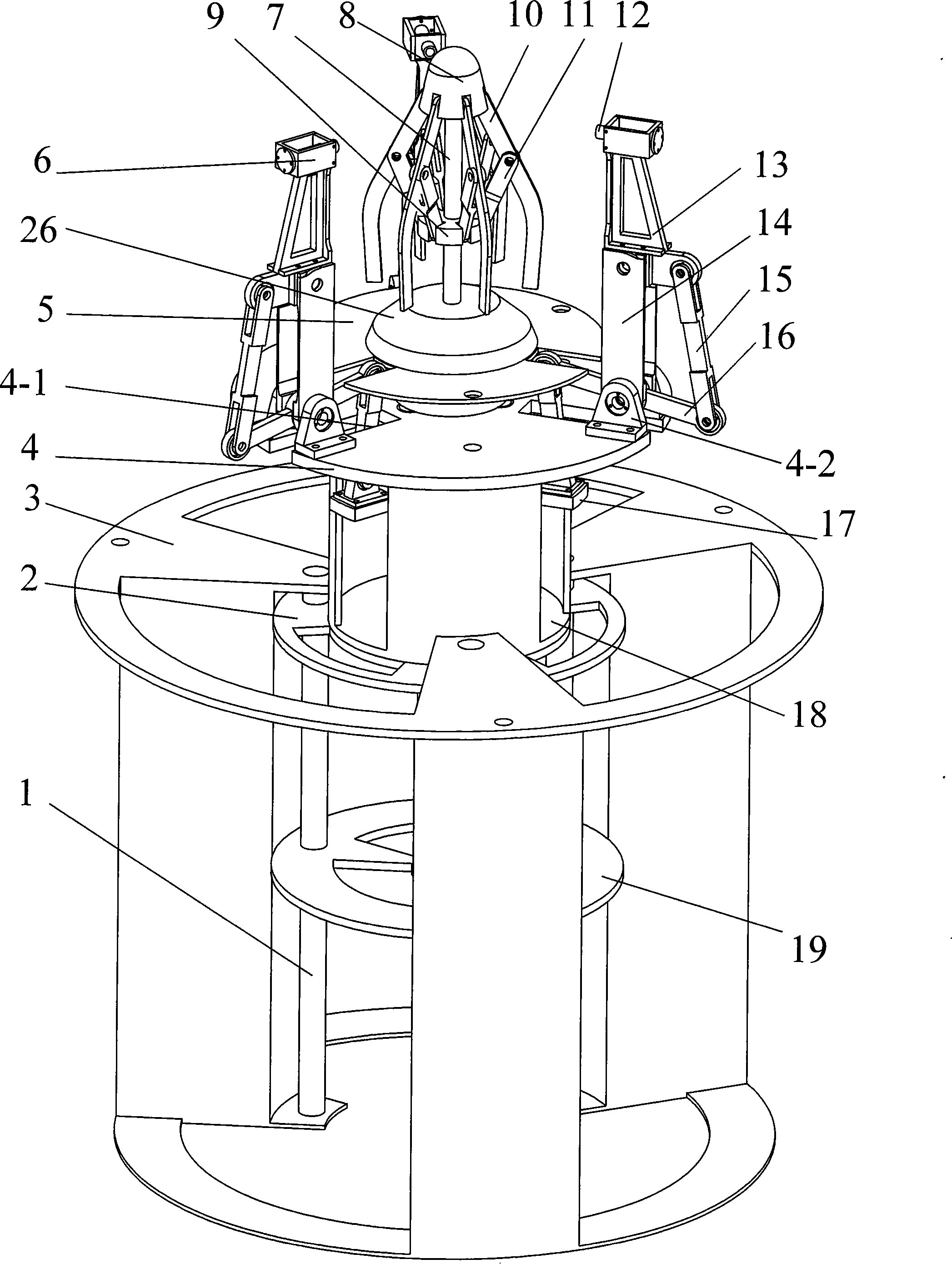 Under-actuated three-arm non-cooperative target docking capture apparatus