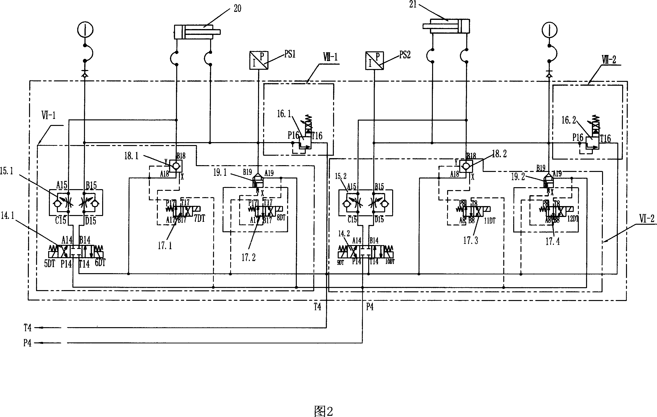 Ratio control hydraulic pressure system for implementing belt steel rolling constant-tension control