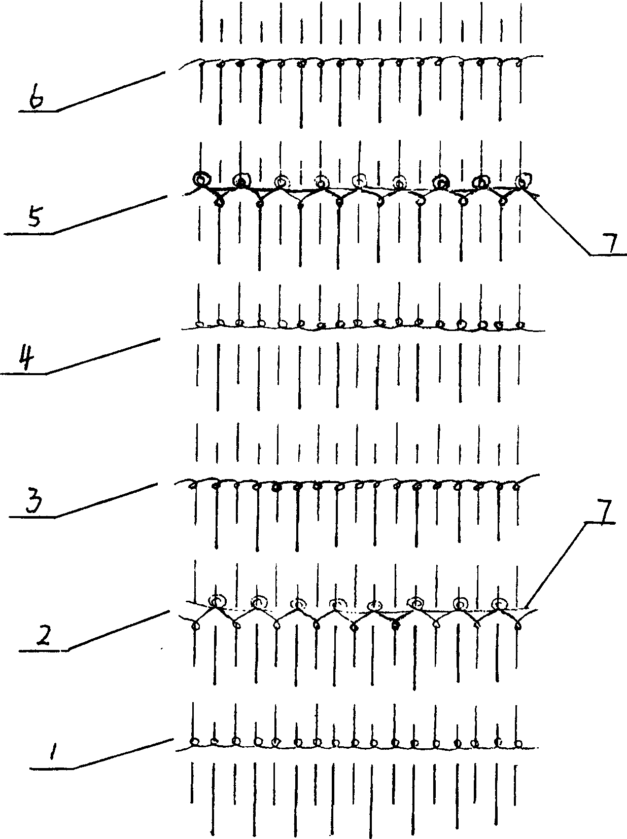 Double sided knitted fabric having variable birib weft plain composite stitch and its weaving technology