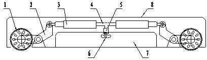 Logistics tray with hydraulic ejecting wheel