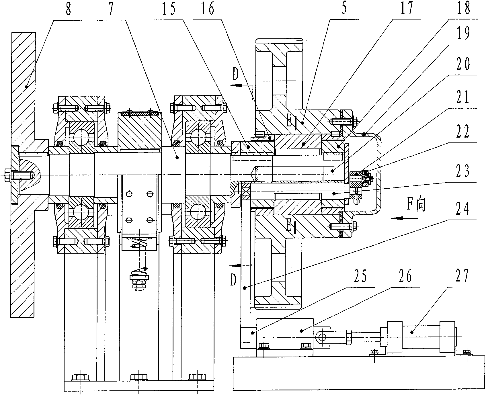 Workpiece step conveying driving system