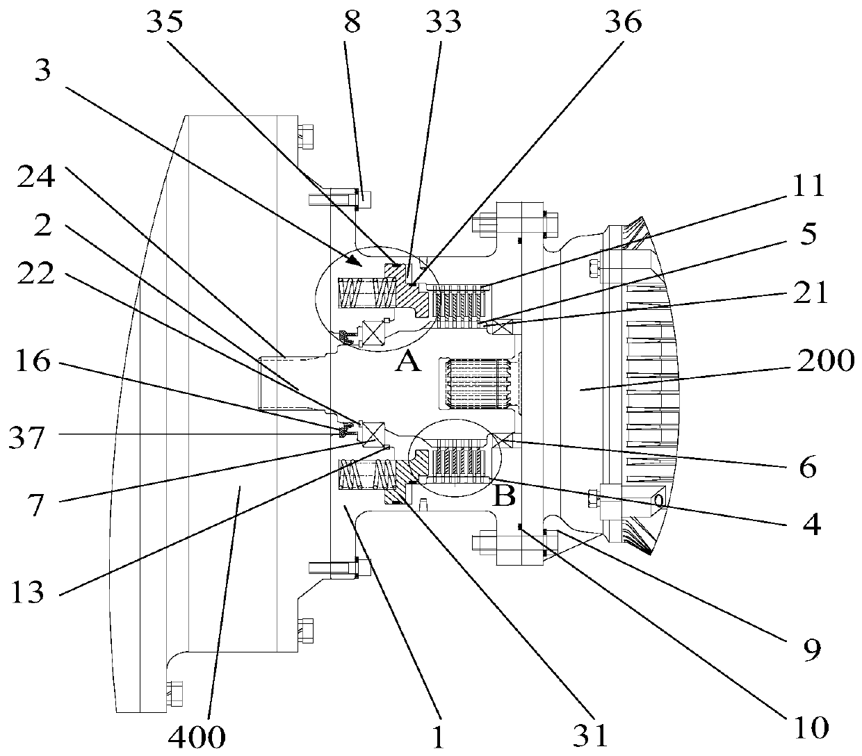 Brake device for lifting system of self-elevating ocean platform