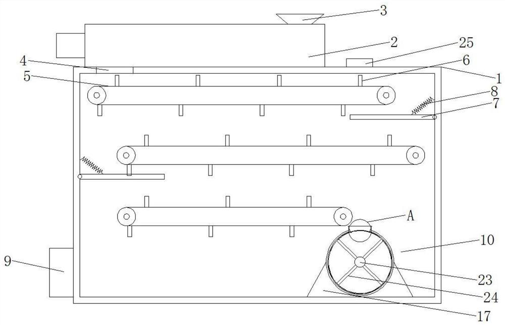 An agricultural seed drying device with rotary stirring