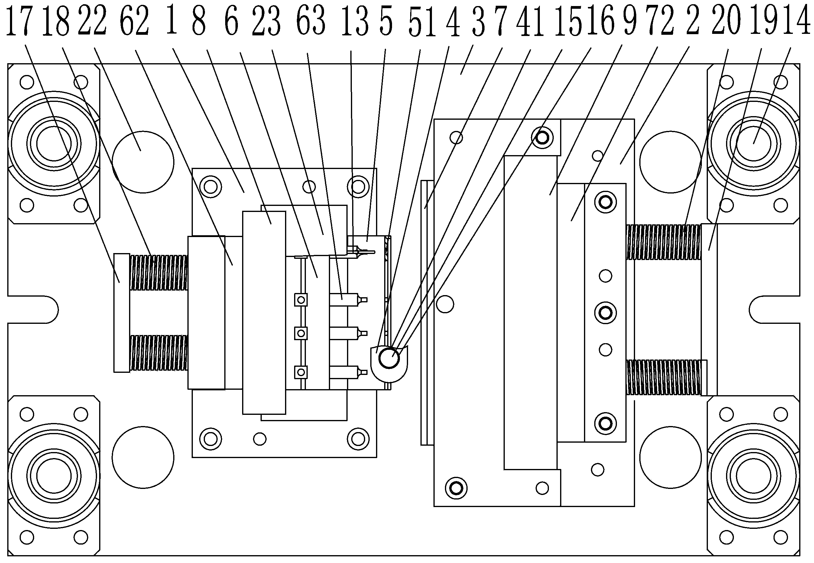 Double-inclined-wedge lateral punching die and punching method