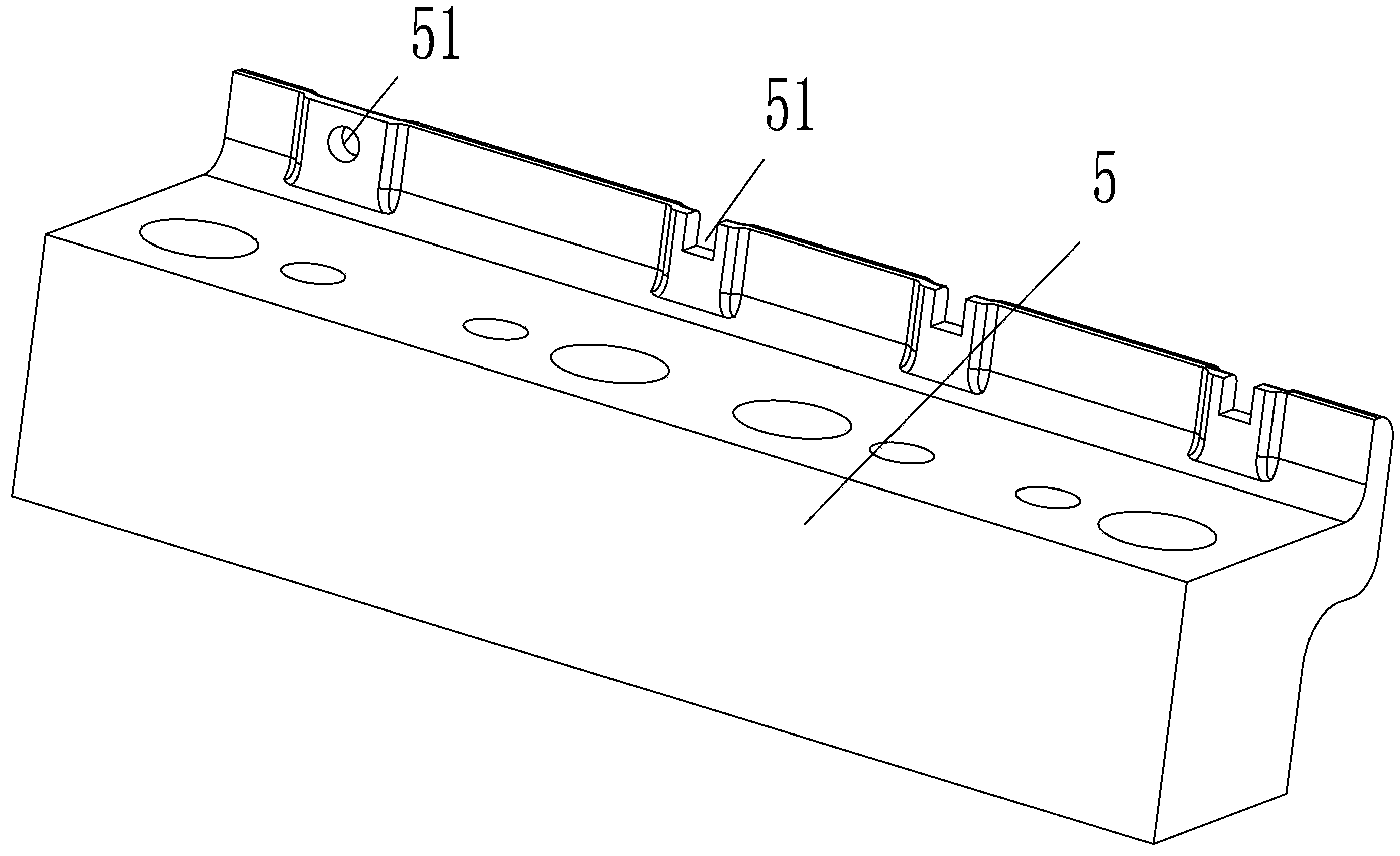 Double-inclined-wedge lateral punching die and punching method