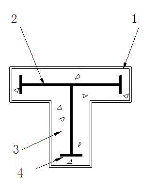 T-shaped steel pipe-steel rib recycled concrete combination column