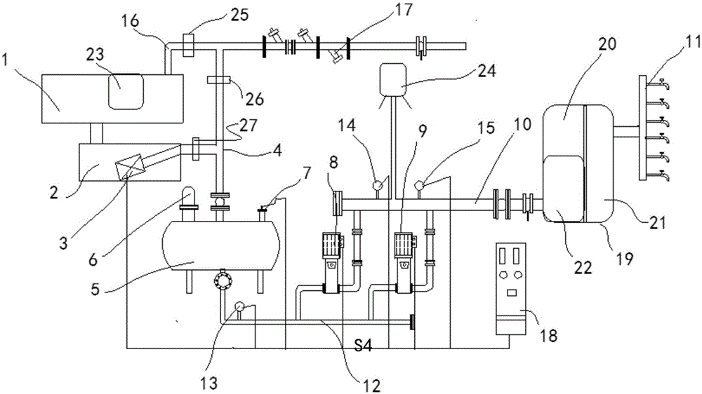 Box-type pressure-superposed water supply equipment