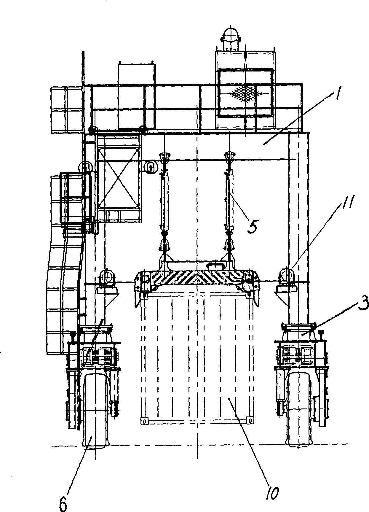 Container conveying vehicle