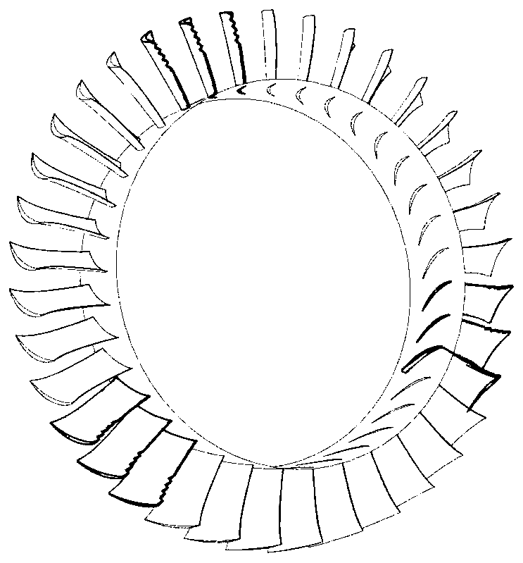 Multistage axial flow compressor stability improvement structure based on sawtooth tailing edge blade