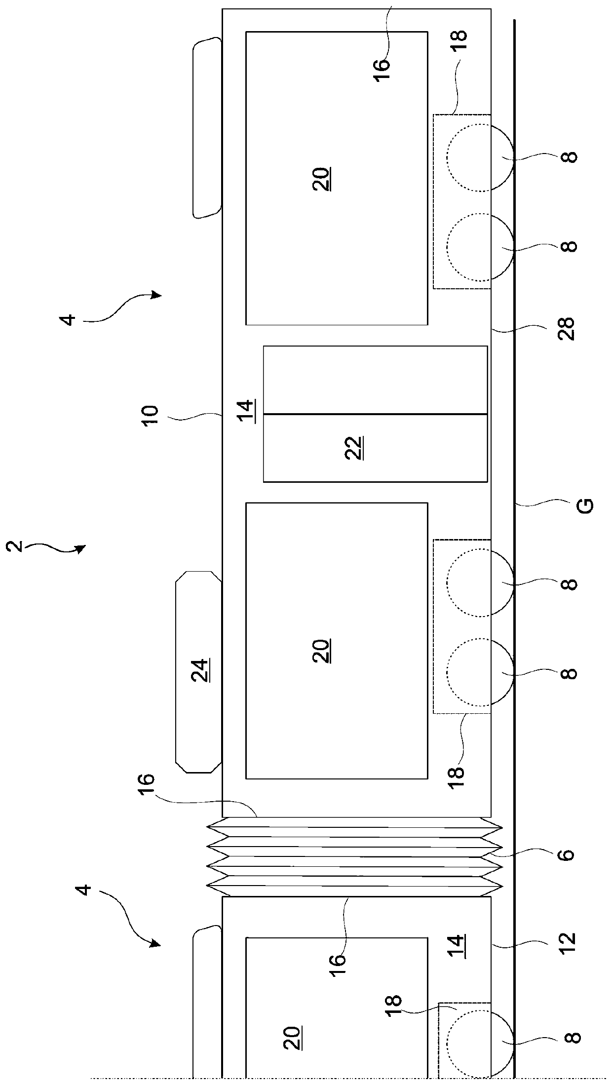 Low platform bus with steering modules