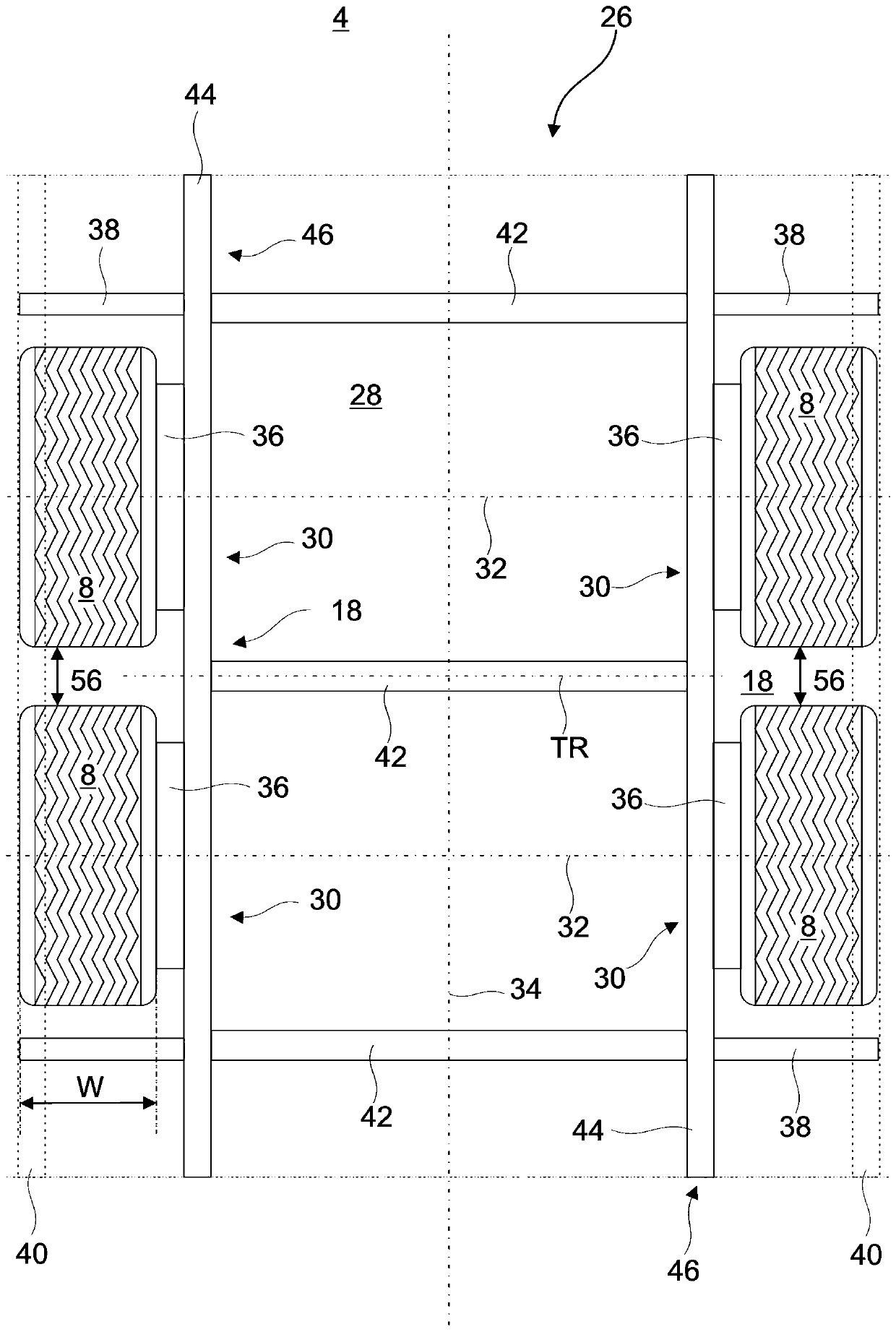 Low platform bus with steering modules