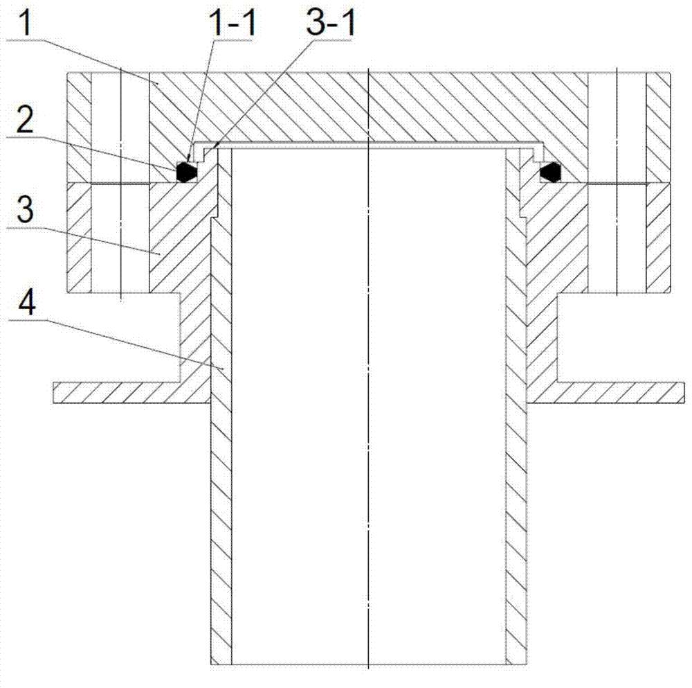 Niobium and titanium flange device with superconducting cavity suitable for two types of washers