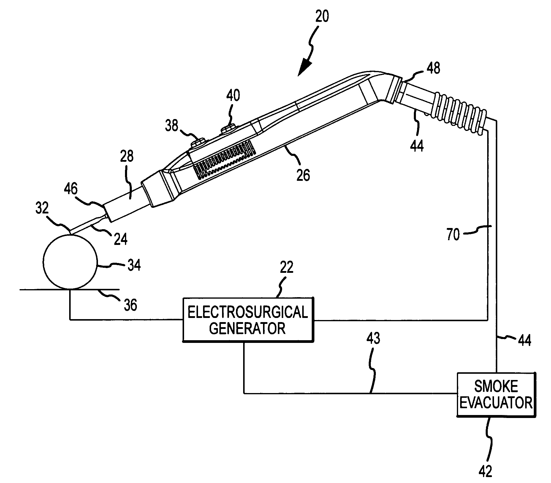 Integrated smoke evacuation electrosurgical pencil and method