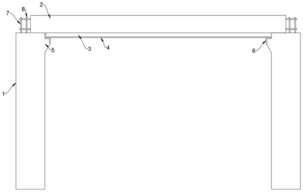 Connecting structure of precast concrete beam and cast-in-place column and construction method thereof