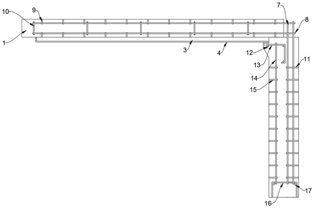 Connecting structure of precast concrete beam and cast-in-place column and construction method thereof