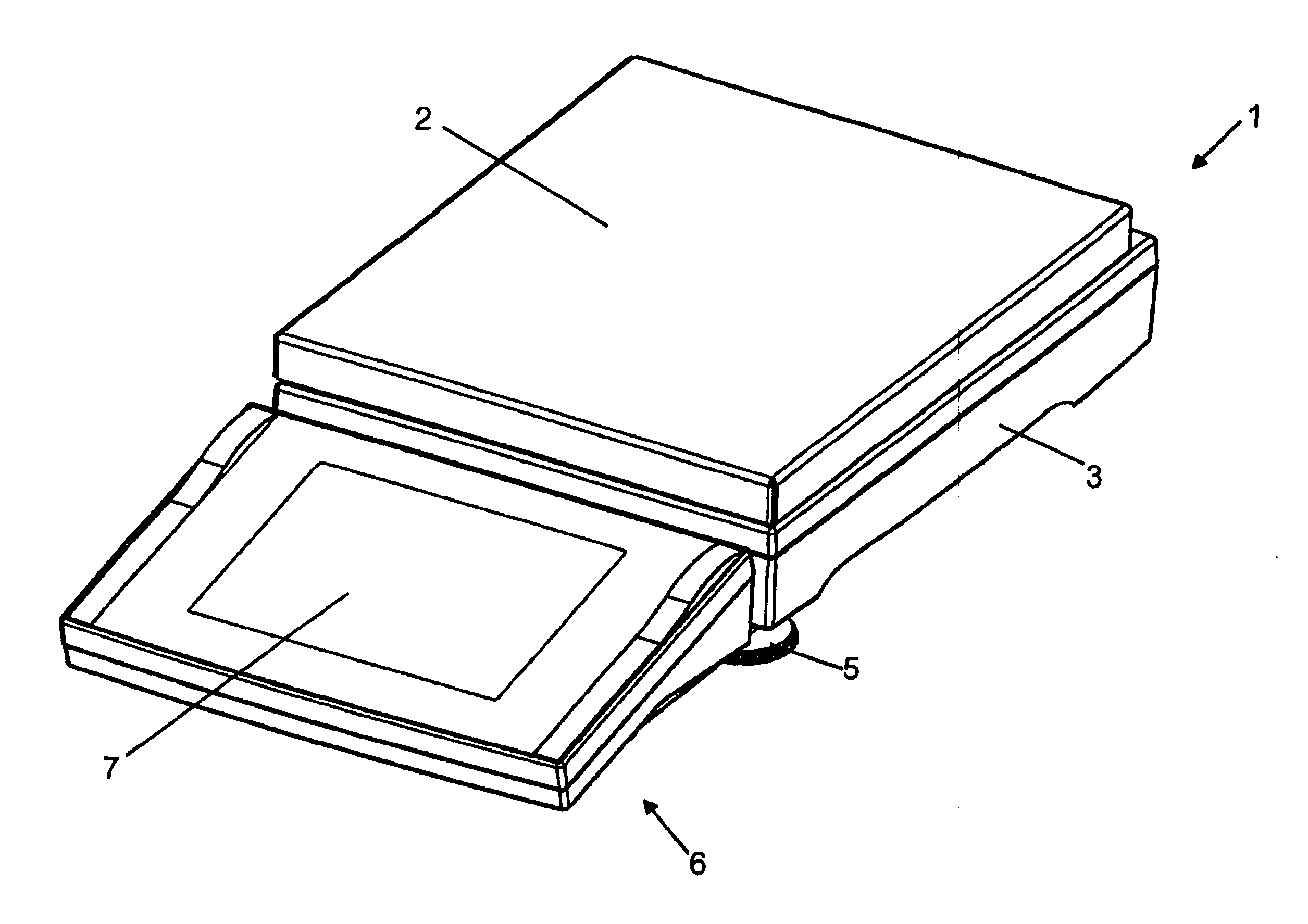 Scale having a display and operating unit