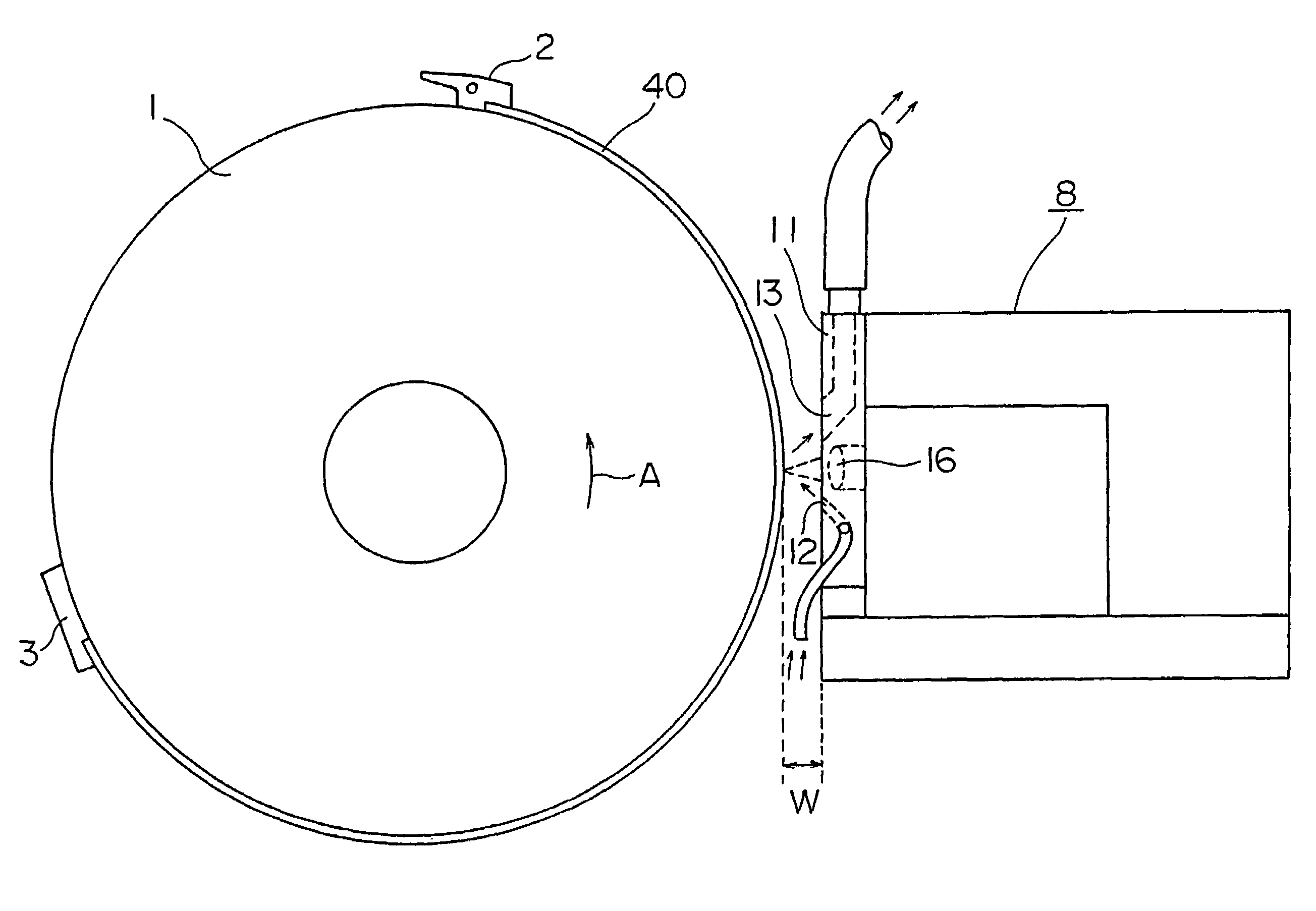 Image recording apparatus with jet and suction