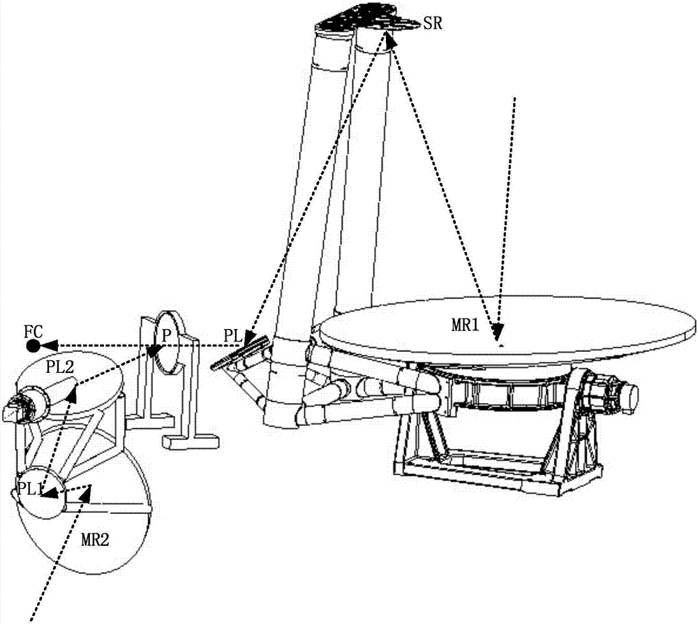 Satellite-borne nadir and adjacent-edge integrated detection antenna feed system and method