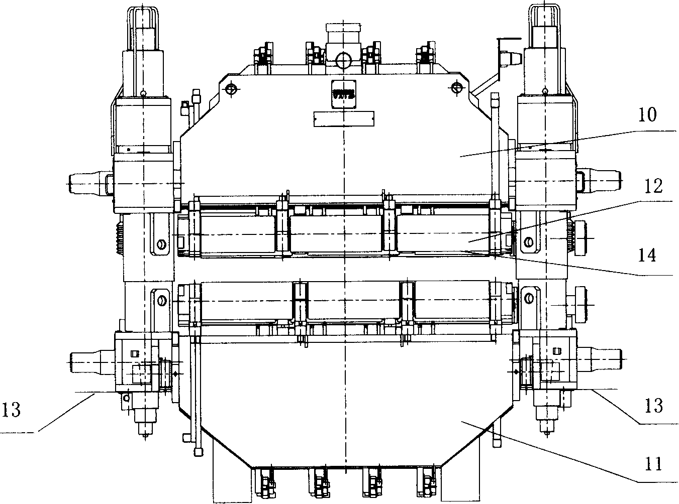 Continuous casting machine sector section centering measurement method