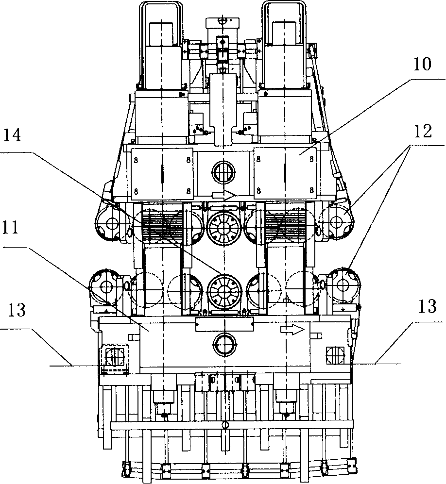 Continuous casting machine sector section centering measurement method