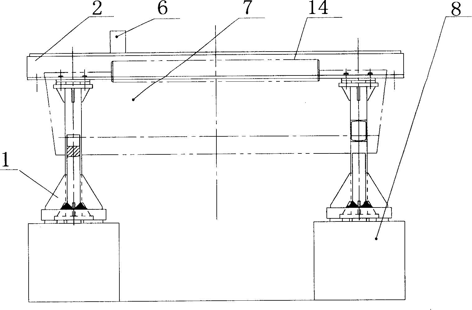 Continuous casting machine sector section centering measurement method