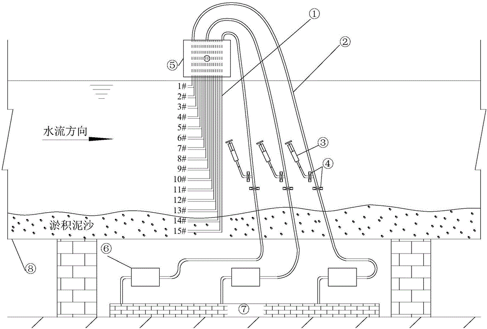 Sampling device of sediment concentration for vertical measuring points