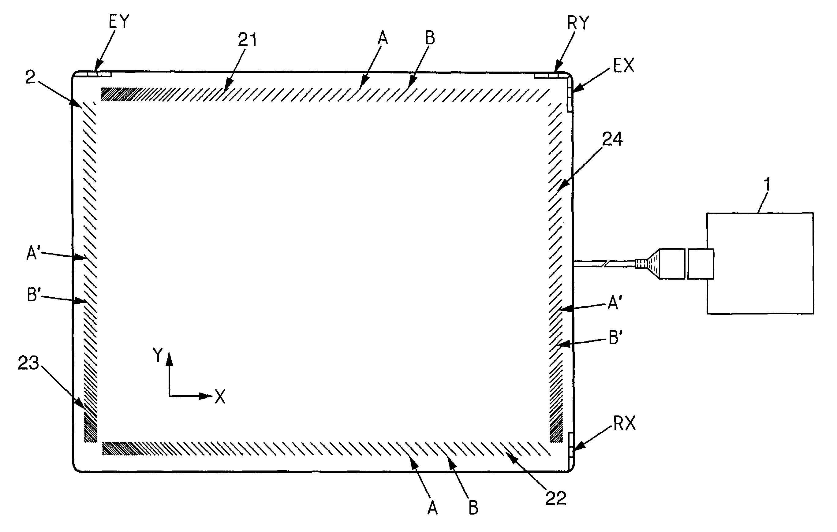 Touch position coordinate detecting system