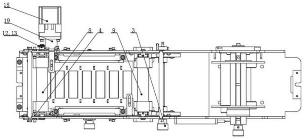 A marking number roll material feeding device