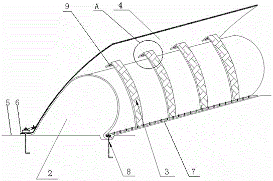 Rubber dam with protector and installation technology thereof